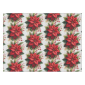 クリスマスレッドポインセチア金ゴールドグリッターテーブルクロス テーブルクロス (正面(横))