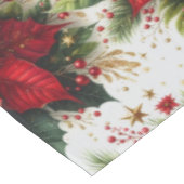 クリスマスレッドポインセチア金ゴールドグリッターテーブルクロス テーブルクロス (アングル)