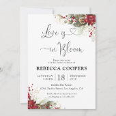 クリスマスレッドポインセチア ブライダルシャワー 招待状 (正面)