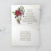 クリスマスレッドポインセチアPine Bible Isaiah 9:6 シーズンカード (内部)