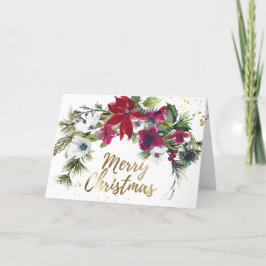 クリスマスレッドポインセチアPine Bible Isaiah 9:6 シーズンカード
