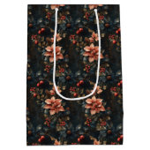 クリスマスレッドポインセティアス ミディアムペーパーバッグ (裏面)