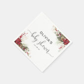 クリスマスレッドポインセティアベビーシャワー紙ナプキンス スタンダードカクテルナプキン (角)