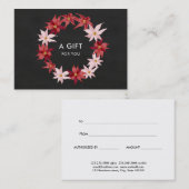 クリスマスレッドポインセティアリースギフト券 割引カード (正面/裏面)