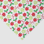 クリスマスレッドポインセティシアグリーンホリーギフト 薄葉紙 (詳細)