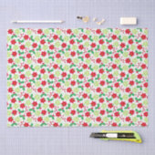 クリスマスレッドポインセティシアグリーンホリーギフト 薄葉紙 (クラフト)