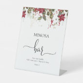 クリスマスレッドポインセティシアミモサバーサイン 台座サイン (正面)