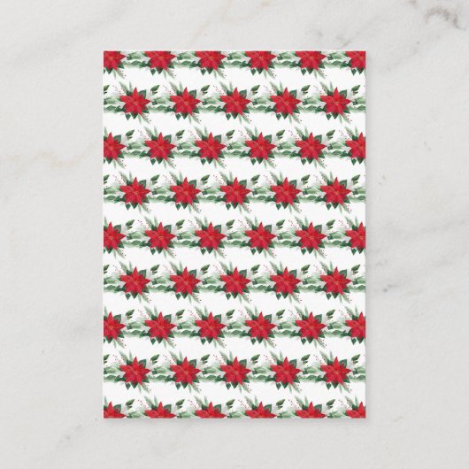 クリスマスレッドポインセテ結婚ィアの登記簿 エンクロージャーカード (裏面)