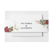 クリスマスレッドポインセテ結婚ィア 招待状ベリーバンド (正面例)