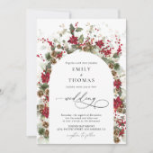 クリスマスレッドポ結婚インセチアの式典 招待状 (正面)