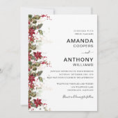 クリスマスレッドポ結婚インセチアの式典 招待状 (正面)