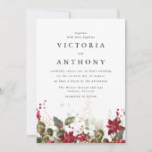 クリスマスレッドポ結婚インセチアの式典 招待状 (正面)