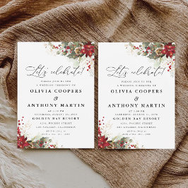 クリスマスレッドポ結婚インセチアの式典 招待状