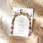 クリスマスレッドポ結婚インセチアの式典 招待状