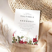 クリスマスレッドポ結婚インセチアの式典 招待状
