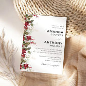 クリスマスレッドポ結婚インセチアの式典 招待状