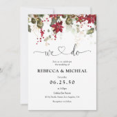 クリスマスレッドポ結婚インセチアの式典 招待状 (正面)