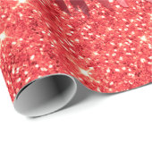 クリスマスレッドメタリックドリッピンググリッターホリデー ラッピングペーパー (ロールコーナー)