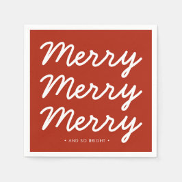 クリスマスレッドメリーブライト スタンダードカクテルナプキン
