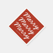 クリスマスレッドメリーブライト スタンダードカクテルナプキン (角)