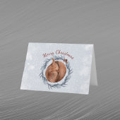 クリスマスレッドリス松リース水色 シーズンカード