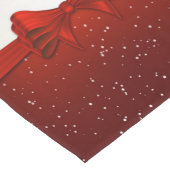 クリスマスレッドリボン ロングテーブルランナー (コーナー)