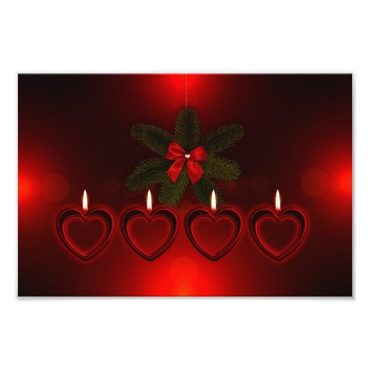 クリスマスレッドリース フォトプリント            (正面)