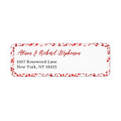 クリスマスレッドリーフィパターモダンンエレガントベリー ラベル (正面)