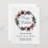 クリスマスレッドローズ(松のフローラリース動く) 案内ポストカード (正面/裏面)