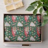 クリスマスレッドヴィンテージトラックとクリスマスキャンディ 薄葉紙 (ギフト)