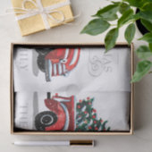 クリスマスレッドヴィンテージトラックのファミリー名 薄葉紙 (ギフト)