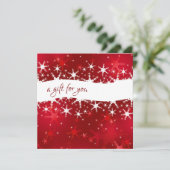 クリスマスレッド冬の雪片ギフト証明書 (スタンド正面)