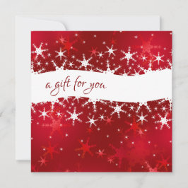 クリスマスレッド冬の雪片ギフト証明書