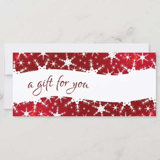 クリスマスレッド冬の雪片ギフト証明書 (正面)