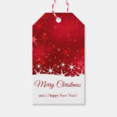 クリスマスレッド冬の雪片 ギフトタグ (正面)