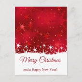 クリスマスレッド冬の雪片 シーズンポストカード (正面)