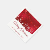 クリスマスレッド冬の雪片 スタンダードカクテルナプキン (角)