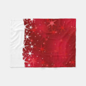 クリスマスレッド冬の雪片 フリースブランケット (正面(横))