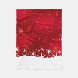 クリスマスレッド冬の雪片 フリースブランケット