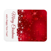 クリスマスレッド冬の雪片 マグネット (横)