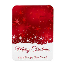クリスマスレッド冬の雪片 マグネット