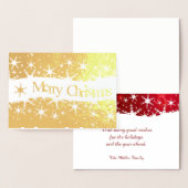 クリスマスレッド冬の雪片 箔カード (ディスプレー)