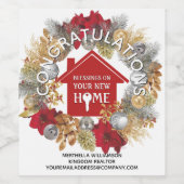 クリスマスレッド実在エステートクライアントニューホーム ワインラベル (シングルラベル)