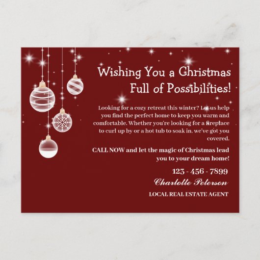 クリスマスレッド実在エテートマーケティング農業 シーズンポストカード (正面)