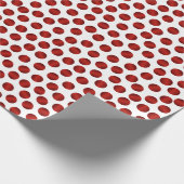 クリスマスレッド水玉模様パターン ラッピングペーパー (角)