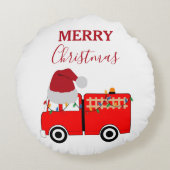 クリスマスレッド消防車 ラウンドクッション (裏面)