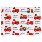クリスマスレッド消防車 ラージペーパーバッグ (裏面)