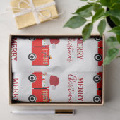 クリスマスレッド消防車 薄葉紙 (ギフト)