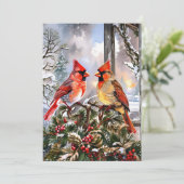 クリスマスレッド深紅色冬イラストレーション シーズンカード (スタンド正面)