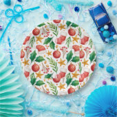 クリスマスレッド球根、ポインセチアのパーツとナット ペーパープレート (パーティー)